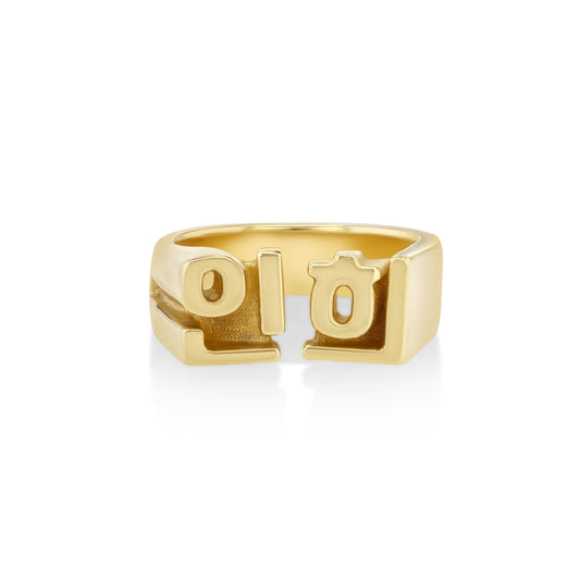 Custom Floating Name Ring - 14K Gold