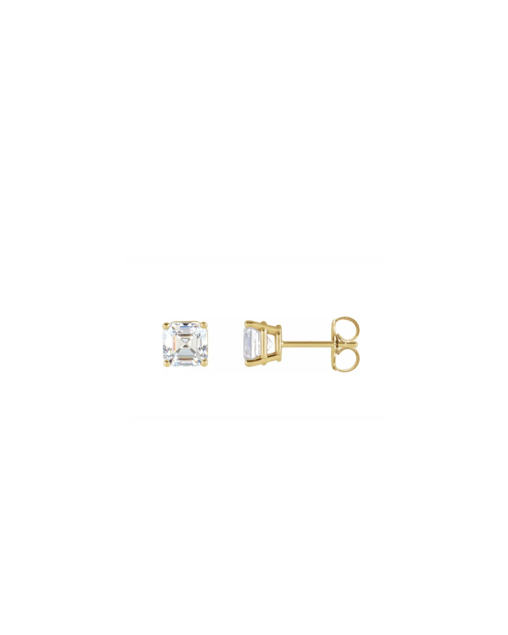 Mini Asscher Earrings - 14K Gold