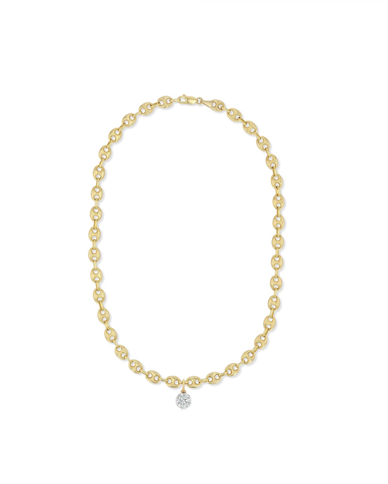 Puffy Mariner Chain + Georgian Diamond Charm